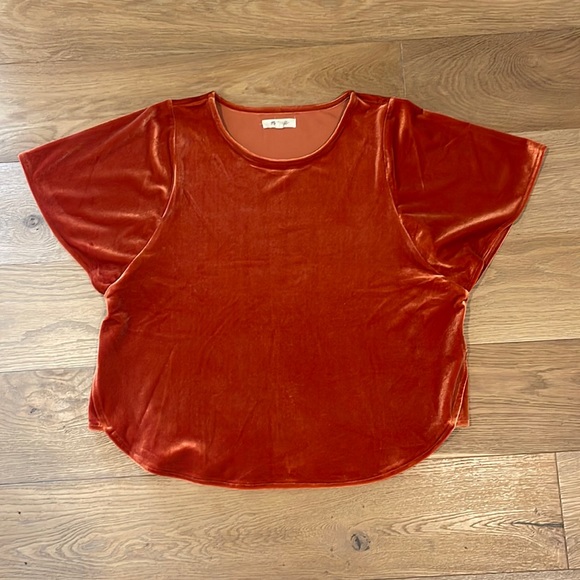 Madewell Orange Velvet Butterfly Top - Small - Picture 1 of 4